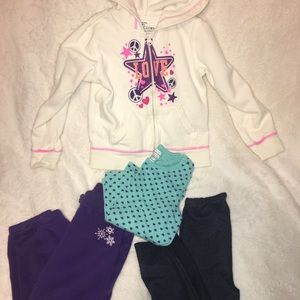 Girls 4t sweatshirt, leggings & sweatpants